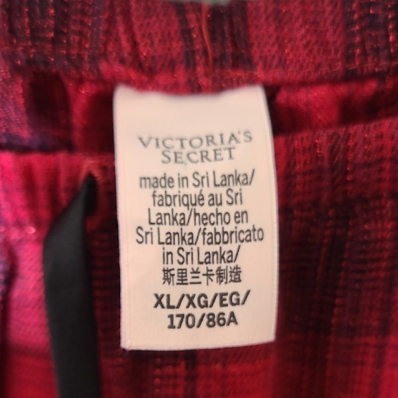 VICTORIA'S SECRET Women's Red Plaid Pajama Pants Drawstring Waist - Size‎ XL - Picture 4 of 7